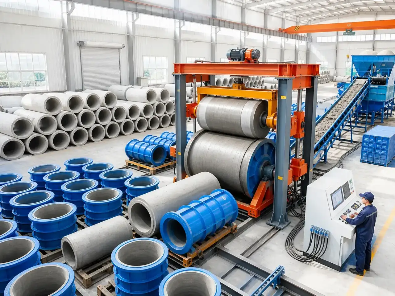 Heliyuan Machinery concrete pipe making machine and steel mold manufacturing facility